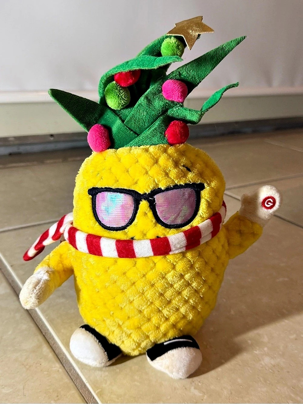 Gemmy Musical Dancing Pineapple Christmas Plush Pineapple Christmas Tree Plush